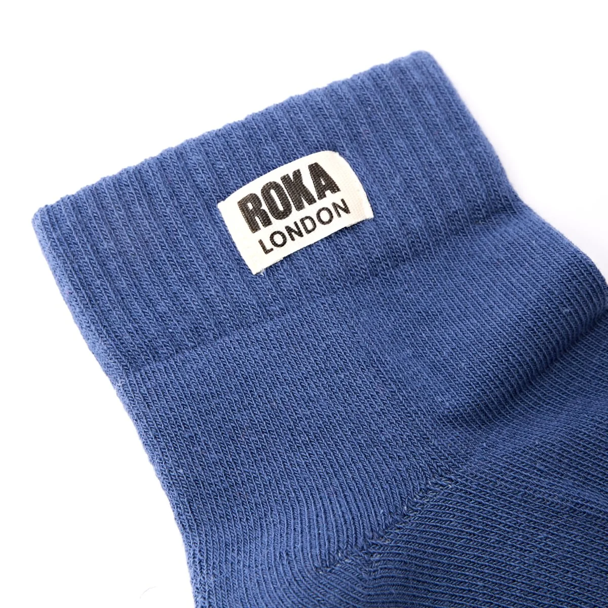 Roka London Wembley Organic Cotton Ankle Socks, Coastal Blue - Image 2