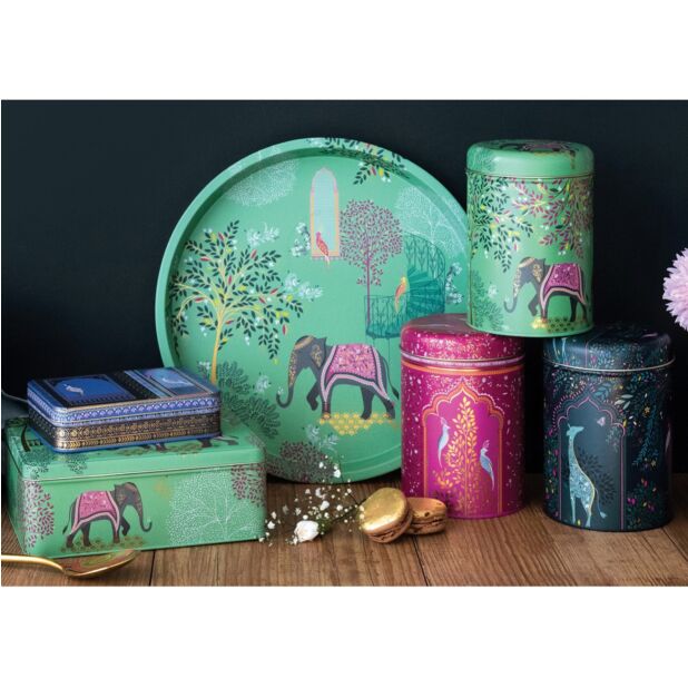 Sara Miller Deep Rectangular Storage Tin, India - Image 3