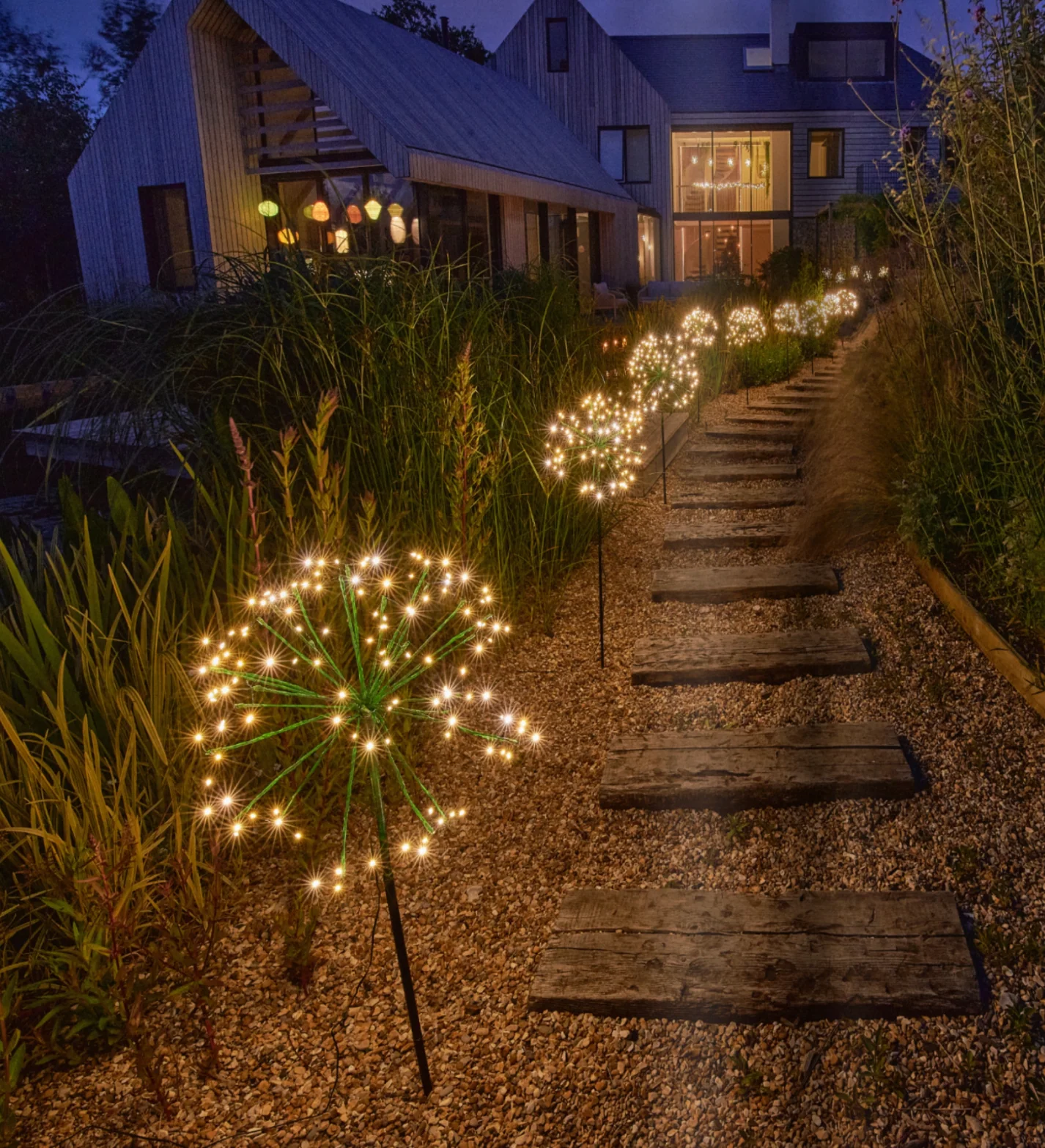 Solar Powered LED Dandelion Light, Green - Image 2