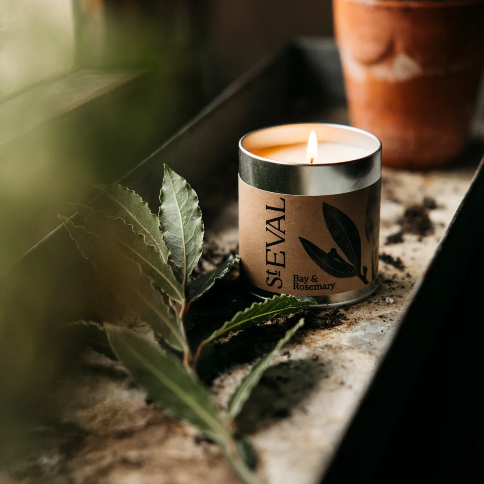 St Eval Bay & Rosemary Scented Tin Candle - Image 3