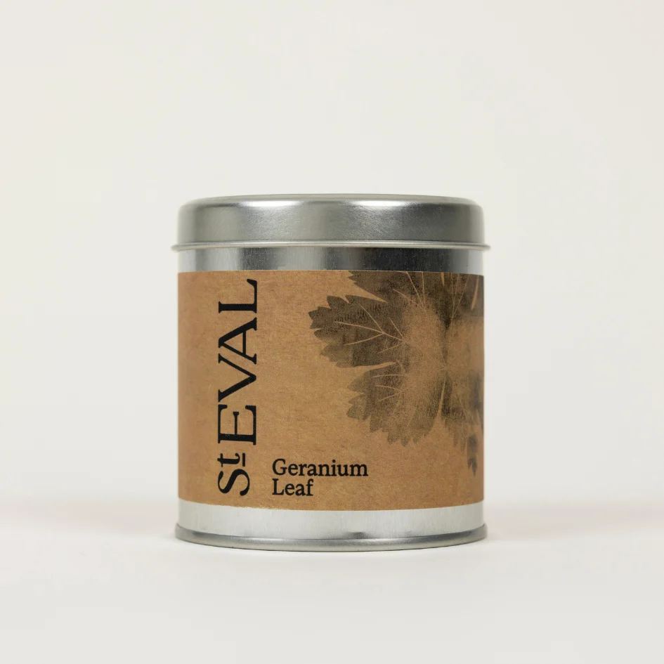 St Eval Geranium Leaf Scented Tin Candle
