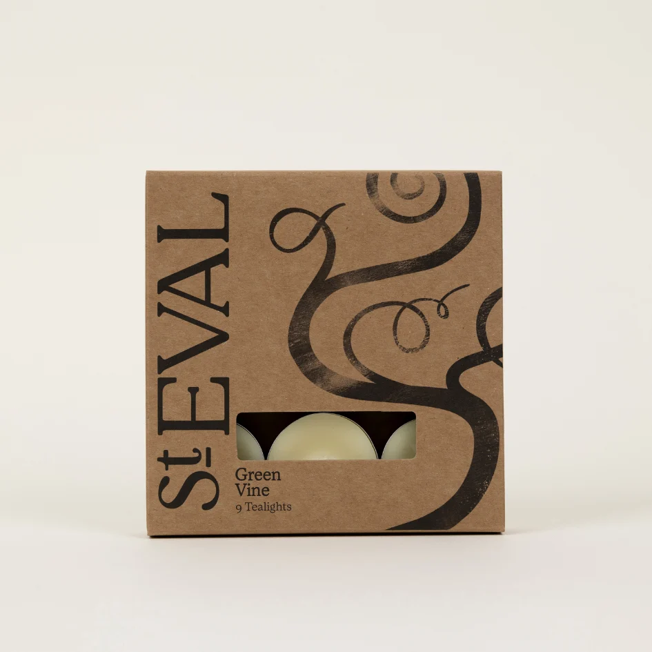 St Eval Green Vine Scented Tealights, (Set Of 9)