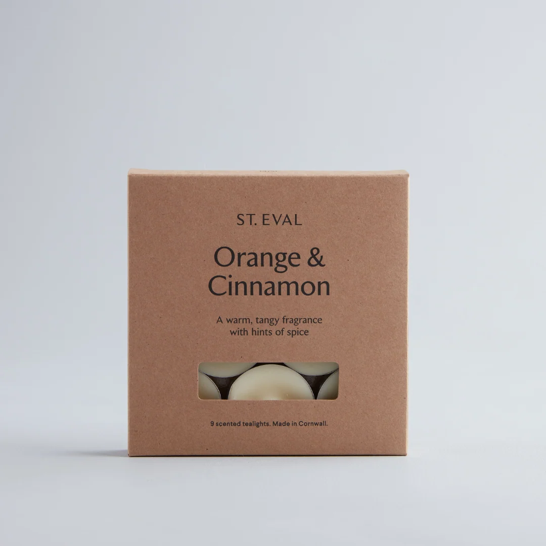 St Eval Orange & Cinnamon Scented Tealights, (Set Of 9)