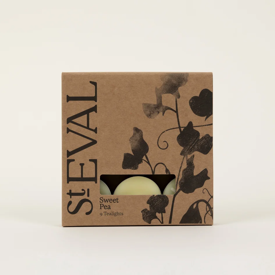 St Eval Sweet Pea Scented Tealights, (Set Of 9)