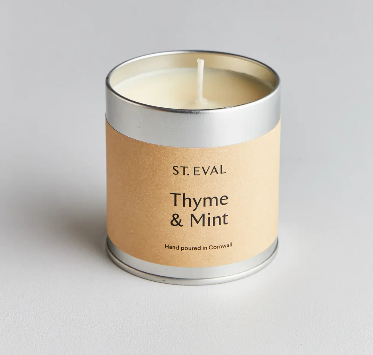 St Eval Thyme & Mint Scented Tin Candle - Image 2