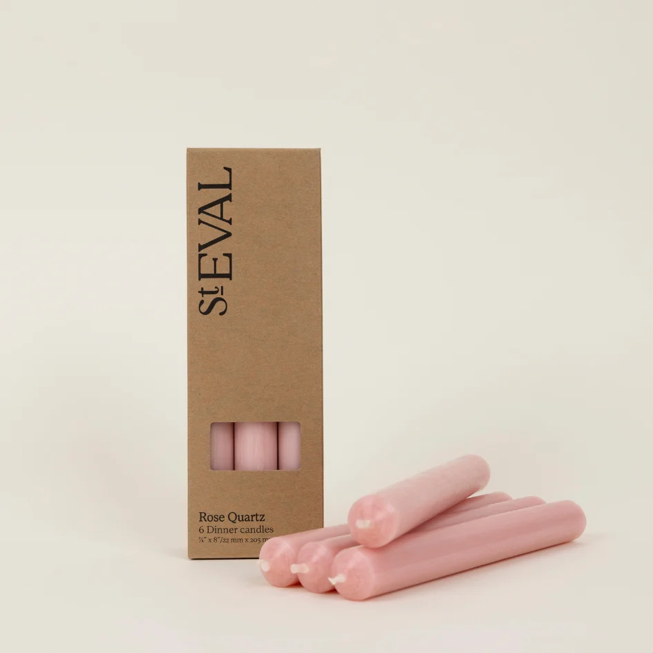 St Eval Unscented Dinner Candle, Rose Quartz (Pack Of 6) - Image 3