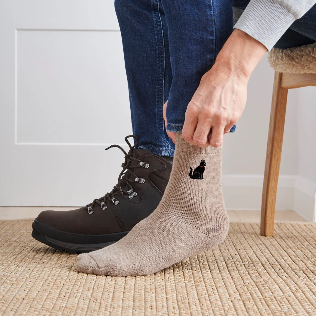 Sweet William Black Cat Wool Socks - Image 5