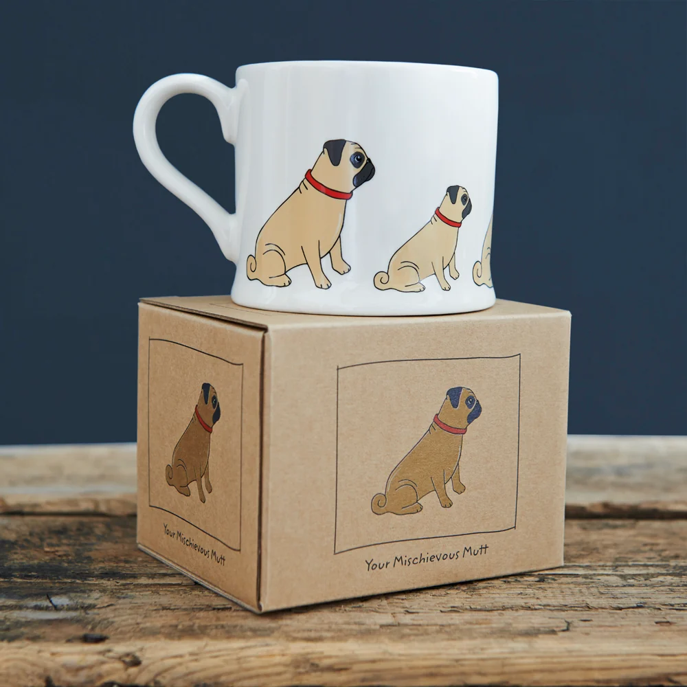 Sweet William Ceramic Mug, Pug - Image 6