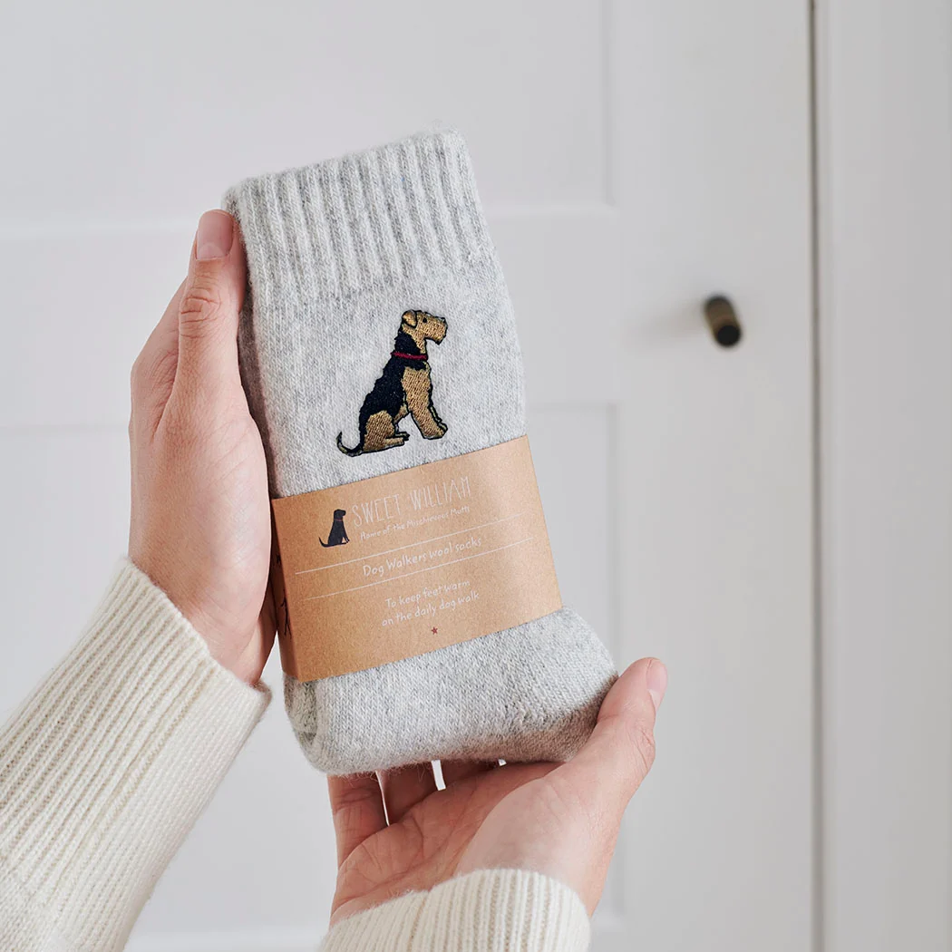 Sweet William Dog Walker Socks, Welsh Terrier
