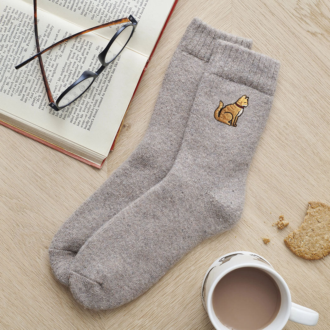 Sweet William Ginger Cat Wool Socks - Image 2
