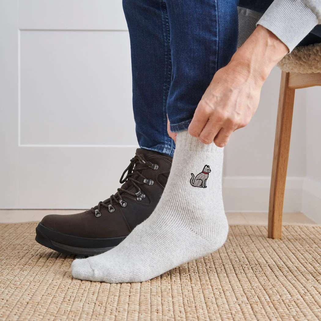 Sweet William Grey Cat Wool Socks - Image 3