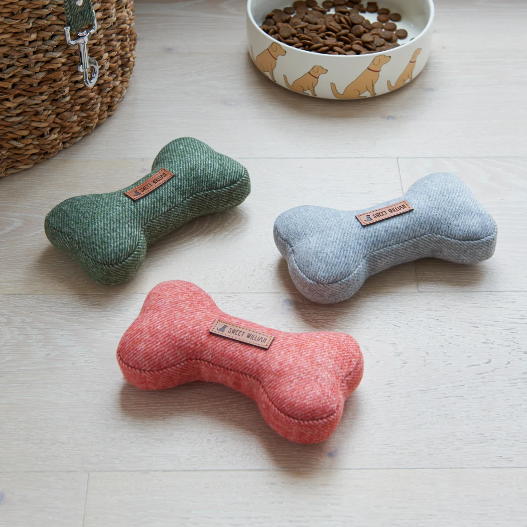 Sweet William Tweed Dog Bone Toy, Green - Image 6