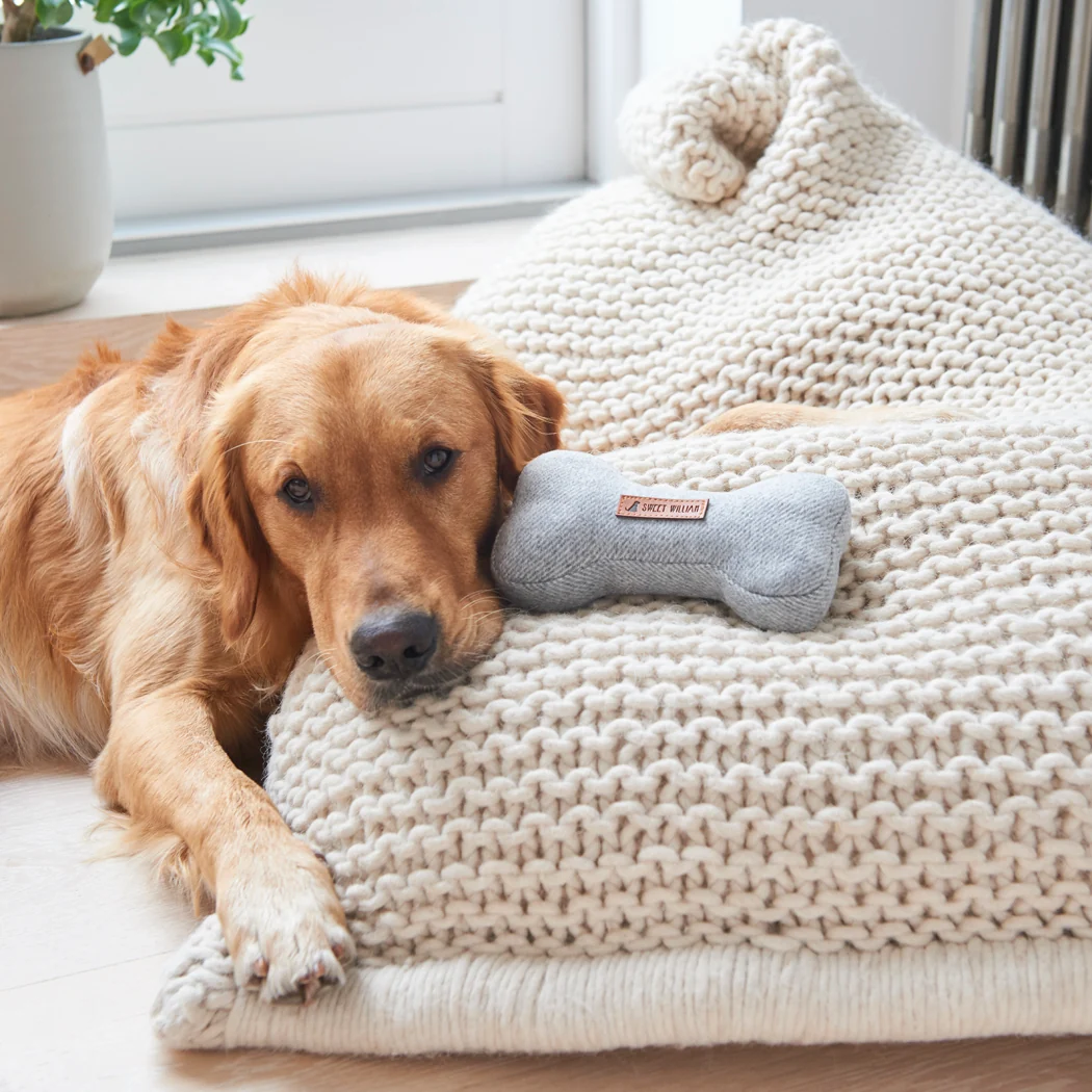 Sweet William Tweed Dog Bone Toy, Grey - Image 4