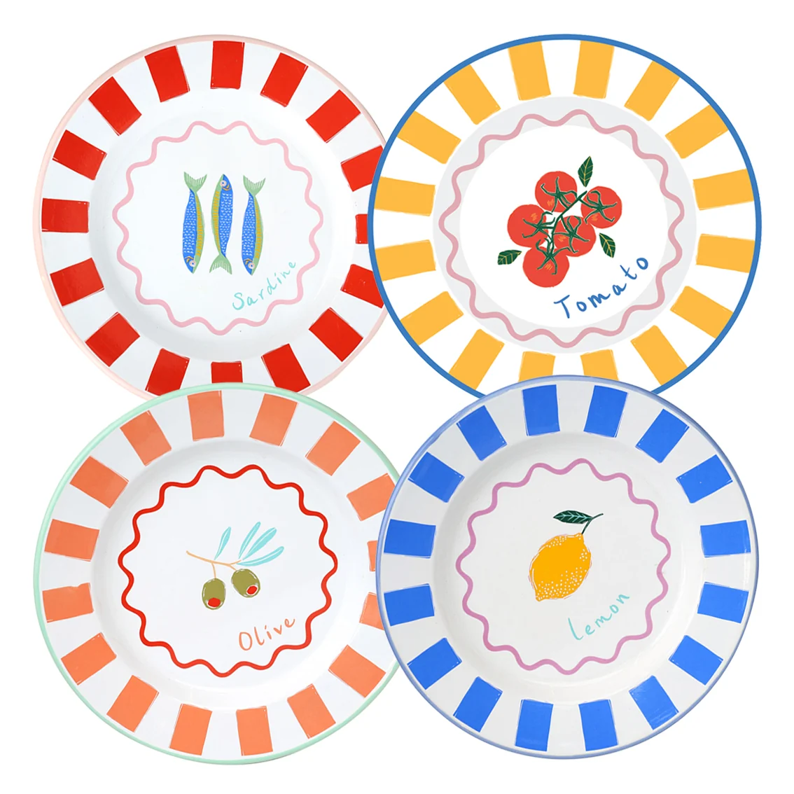 Talking Tables Bon Appetit Fish Enamel Dinner Plate, (25CM) - Image 6