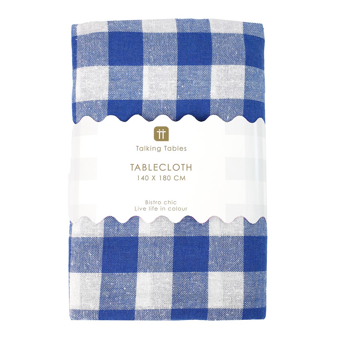 Talking Tables Bon Appetit Gingham Cotton Tablecloth, Blue - Image 5