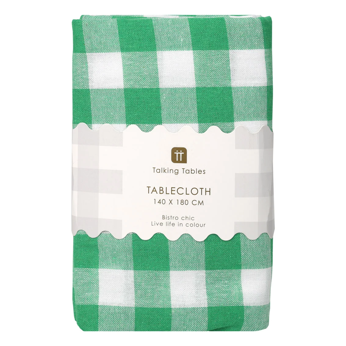 Talking Tables Bon Appetit Gingham Cotton Tablecloth, Green - Image 8