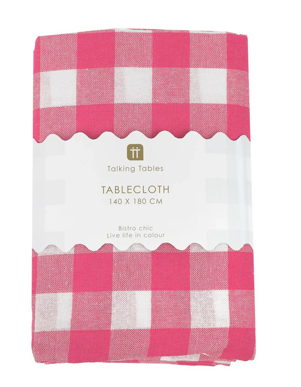 Talking Tables Bon Appetit Gingham Cotton Tablecloth, Raspberry - Image 5