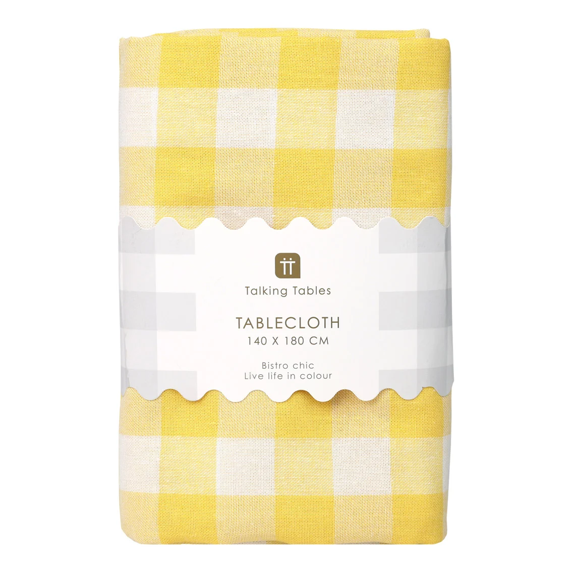 Talking Tables Bon Appetit Gingham Cotton Tablecloth,Yellow - Image 6