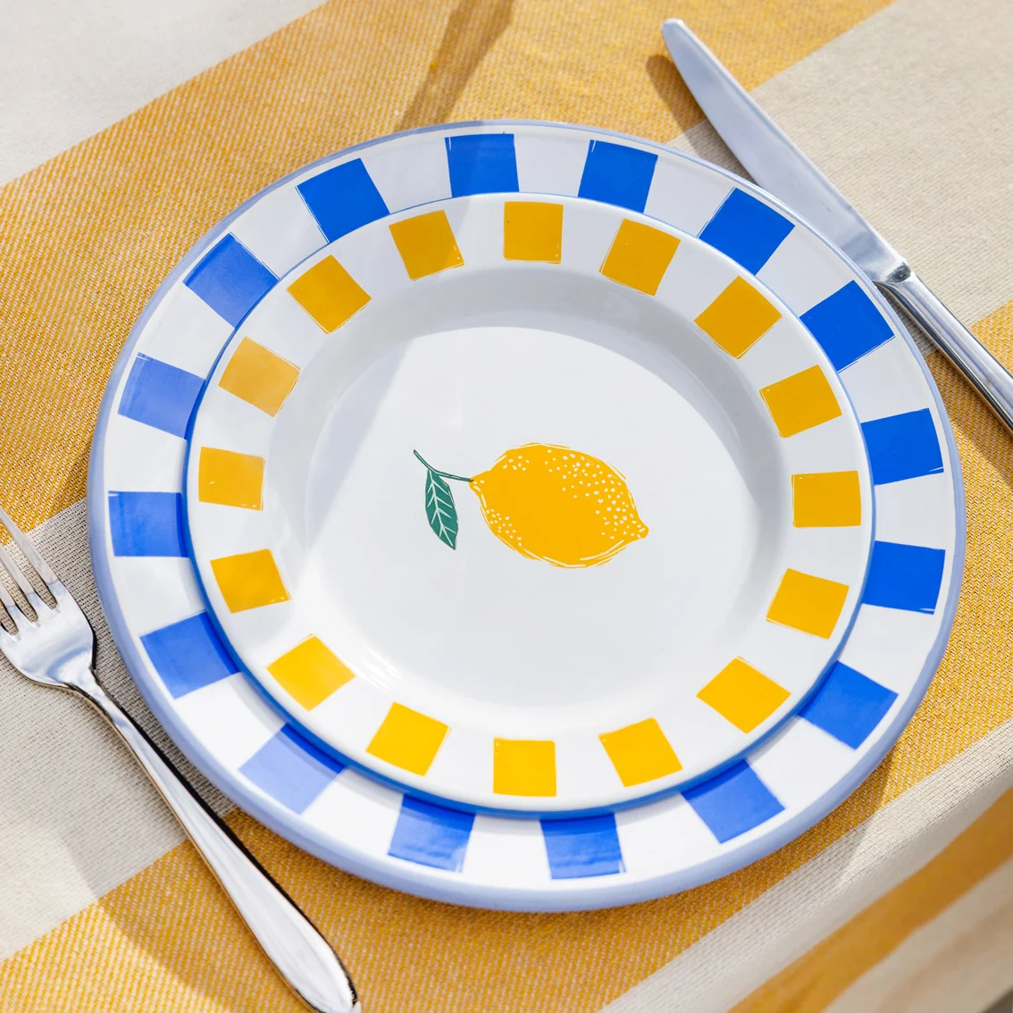 Talking Tables Bon Appetit Lemon Enamel Side Plate, (20CM) - Image 3