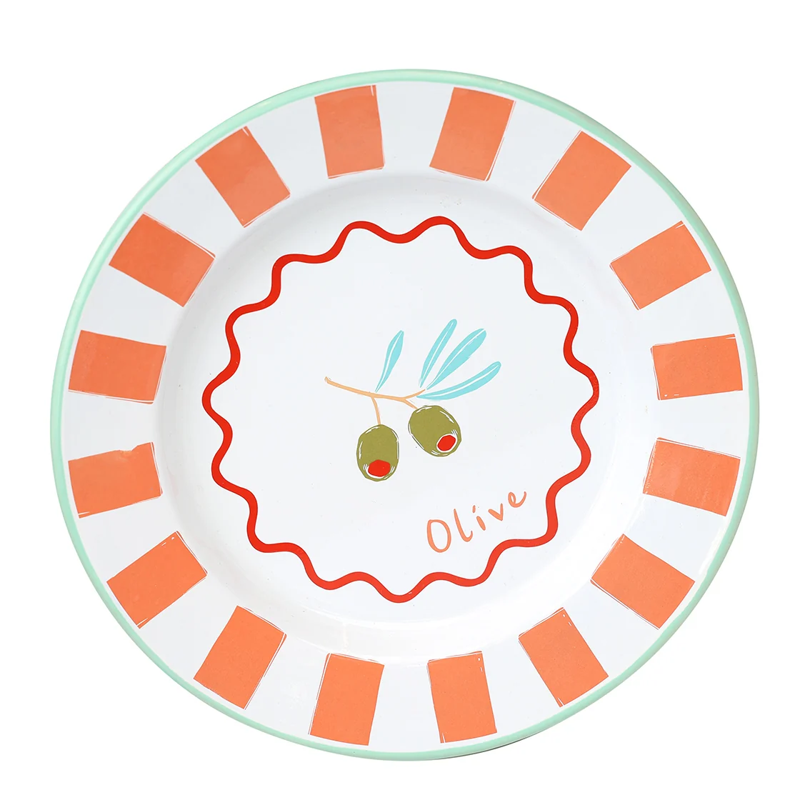 Talking Tables Bon Appetit Olive Enamel Dinner Plate, (25CM)