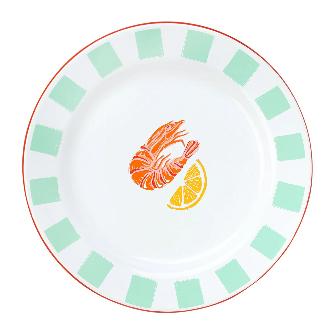 Talking Tables Bon Appetit Shrimp Enamel Side Plate, (20CM)