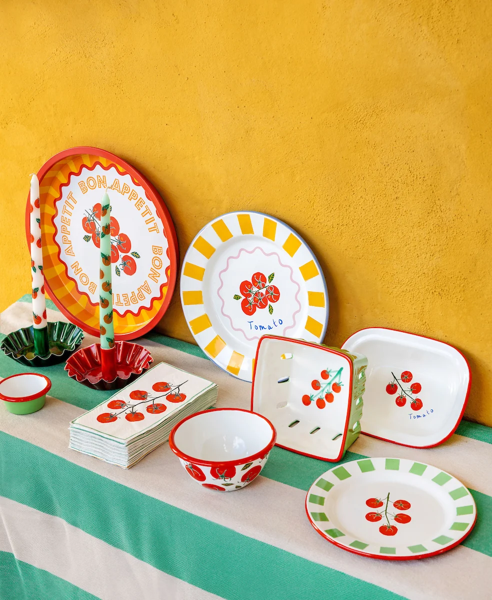 Talking Tables Bon Appetit Tomatoes Enamel Side Plate, (20CM) - Image 5