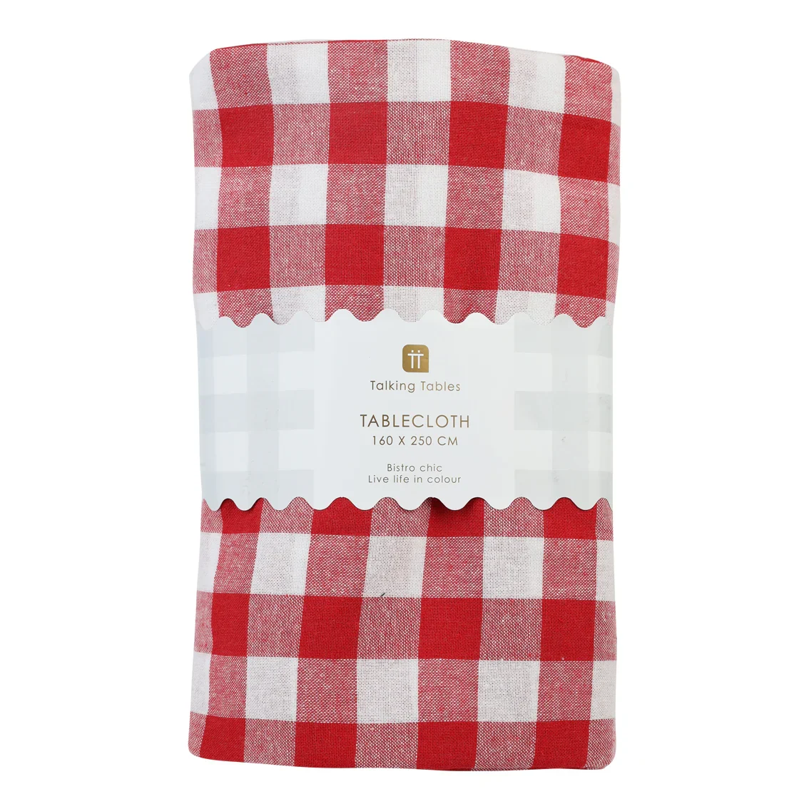 Talking Tables Bon Appetit XL Gingham Cotton Tablecloth, Red - Image 5