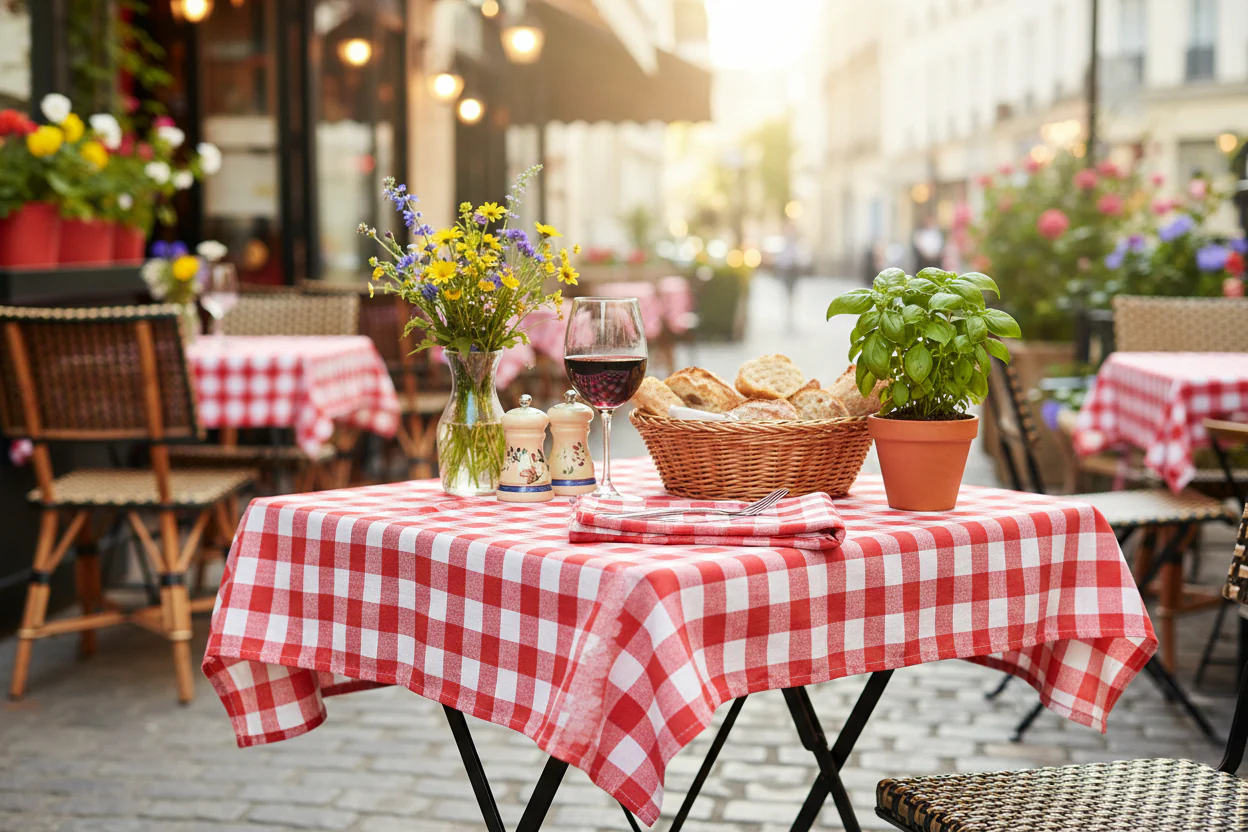 Talking Tables Bon Appetit XL Gingham Cotton Tablecloth, Red - Image 6