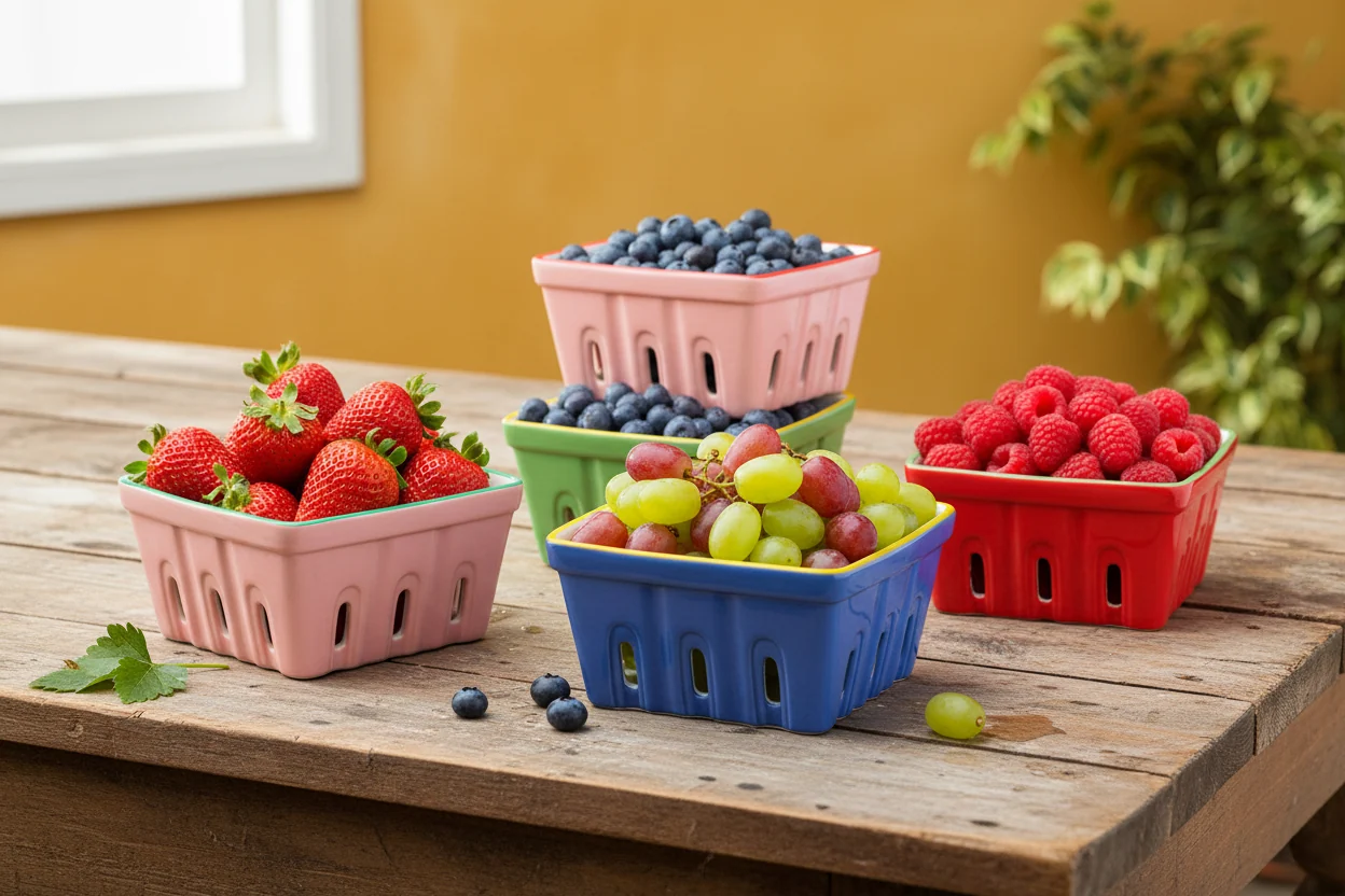 Talking Tables Bon Appetite Ceramic Punnet, Cherry - Image 11