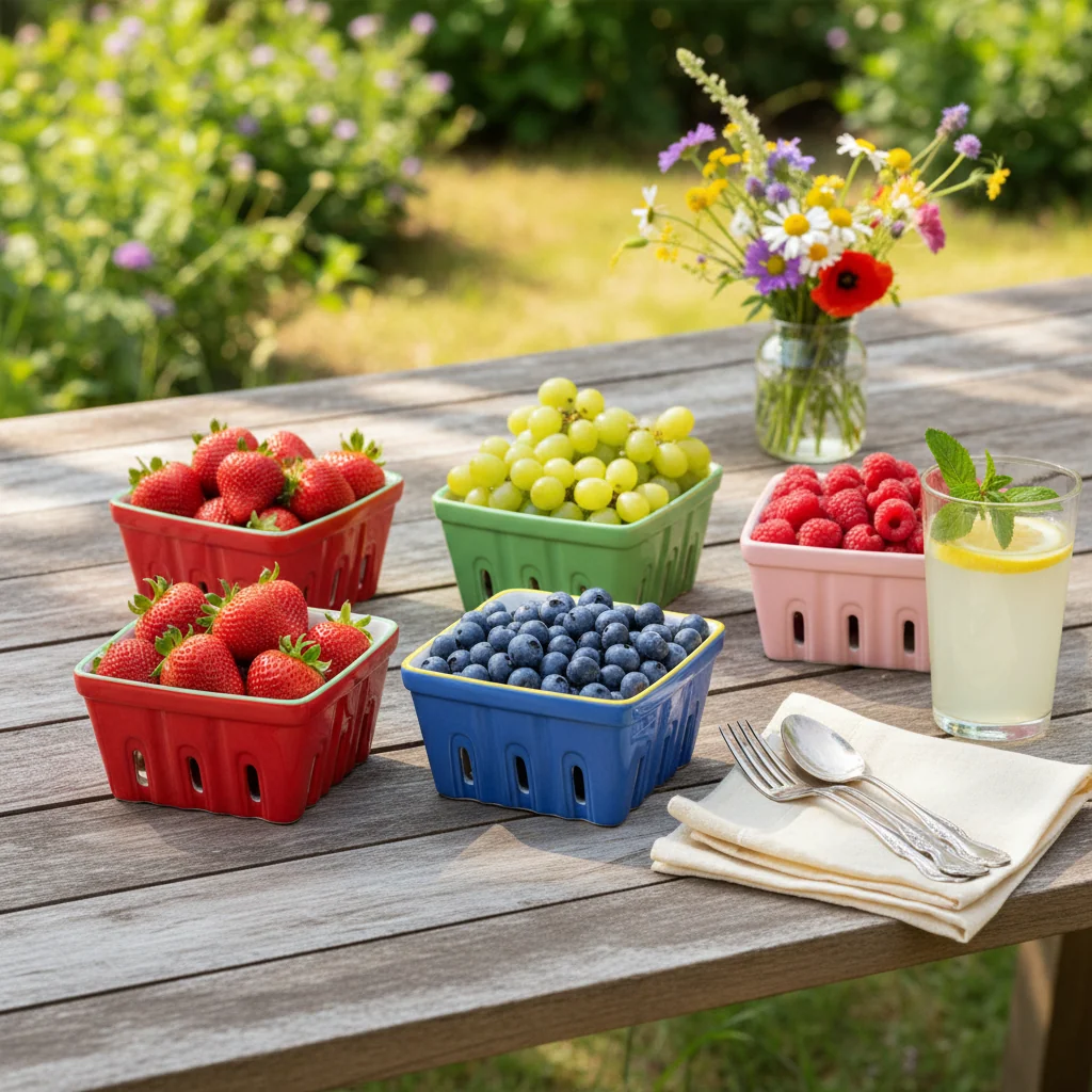 Talking Tables Bon Appetite Ceramic Punnet, Strawberry - Image 7
