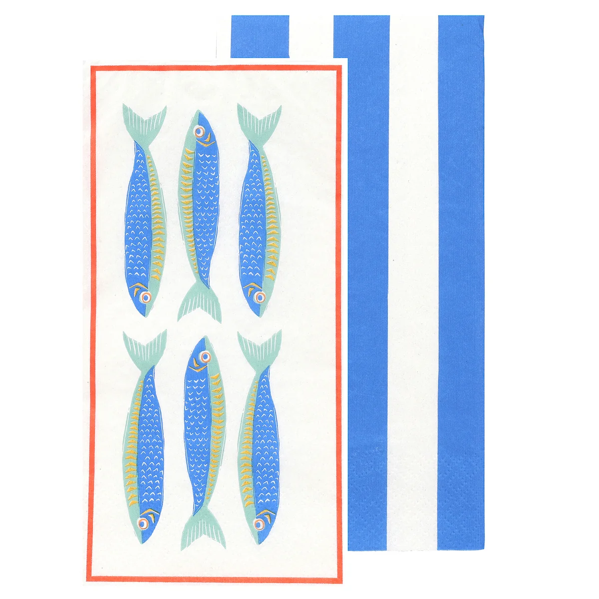 Talking Tables Fish Long Lunch Paper Napkins ( 16 Pack)