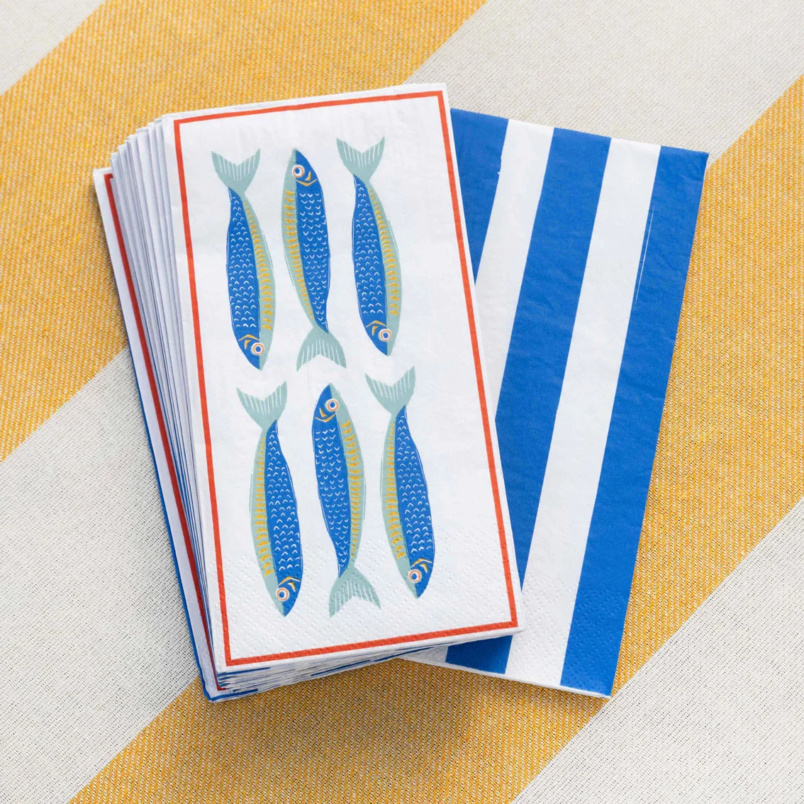 Talking Tables Fish Long Lunch Paper Napkins ( 16 Pack) - Image 2