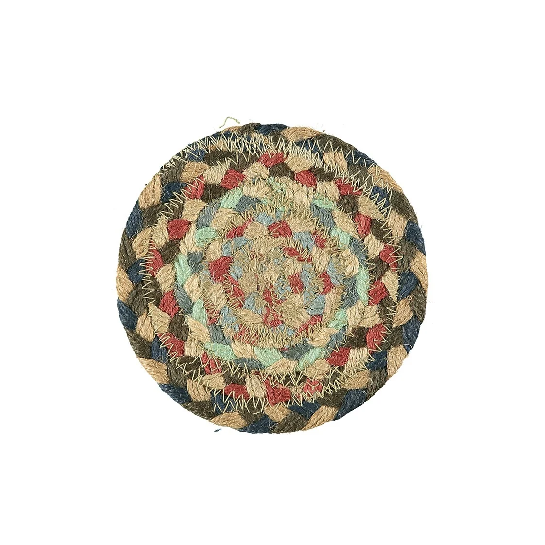 The Braided Rug Company Jute Coasters, Misty Blue (Set Of 6)