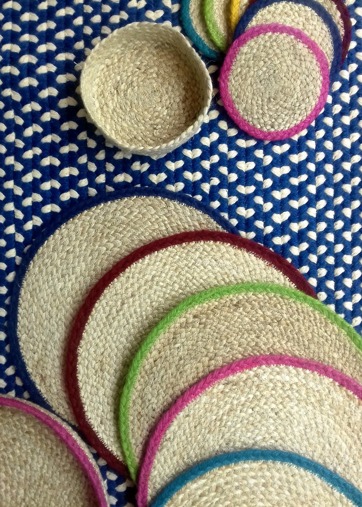 The Braided Rug Company Jute Coasters, Mixed Tulip  (Set Of 6) - Image 2