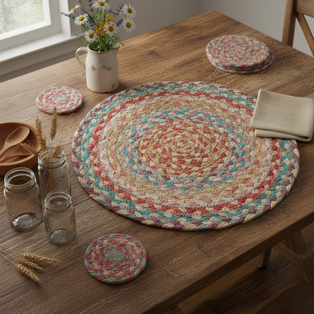 The Braided Rug Company Jute placemats, Carnival (Set Of 6) - Image 3