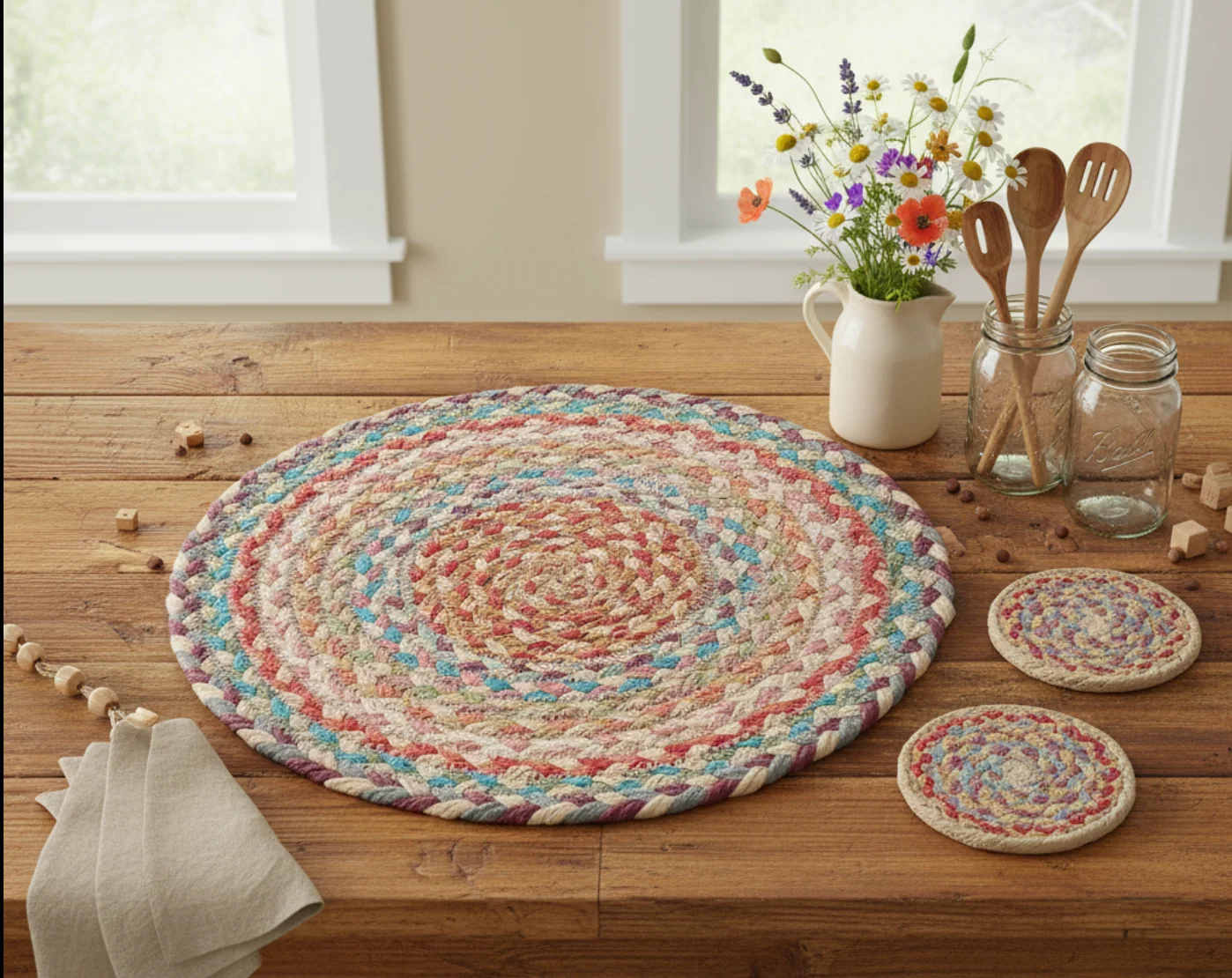 The Braided Rug Company Jute placemats, Carnival (Set Of 6) - Image 4