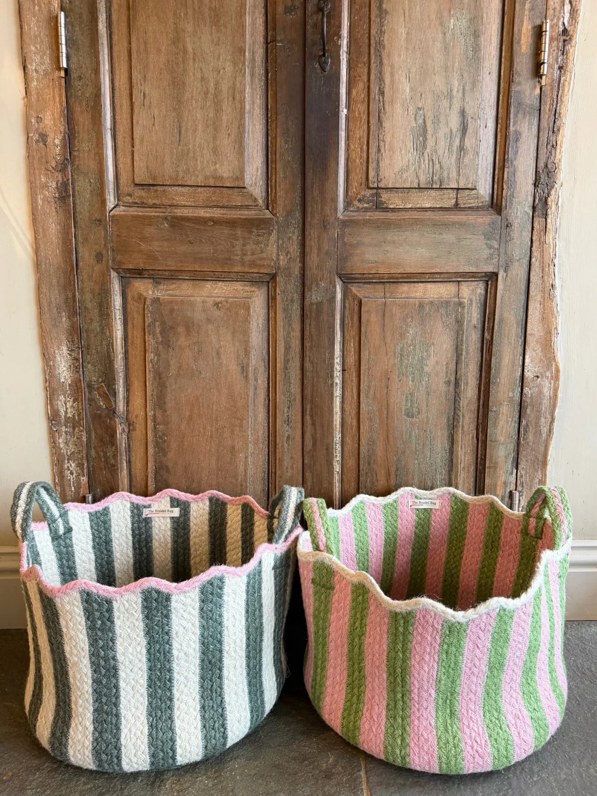 The Braided Rug Company Large Tulip Basket, Fig - Image 4