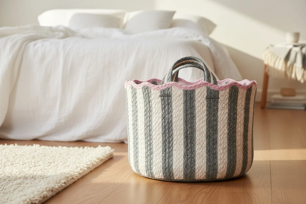 The Braided Rug Company Large Tulip Basket, Fig - Image 8