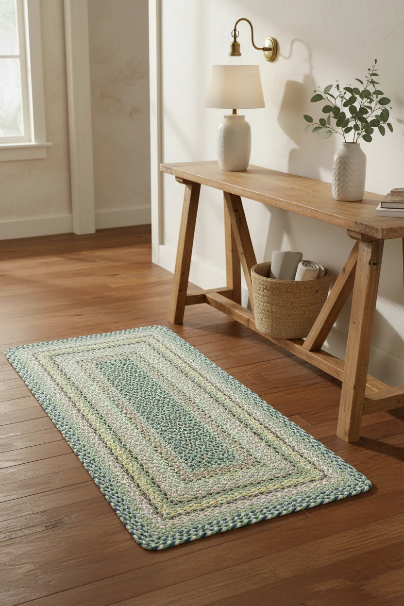 The Braided Rug Company Rectangle Jute Rug, Mint - Image 4