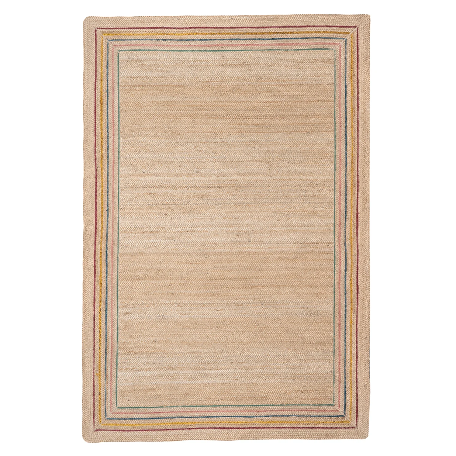 The Braided Rug Company Striped Border Rectangle Jute Rug