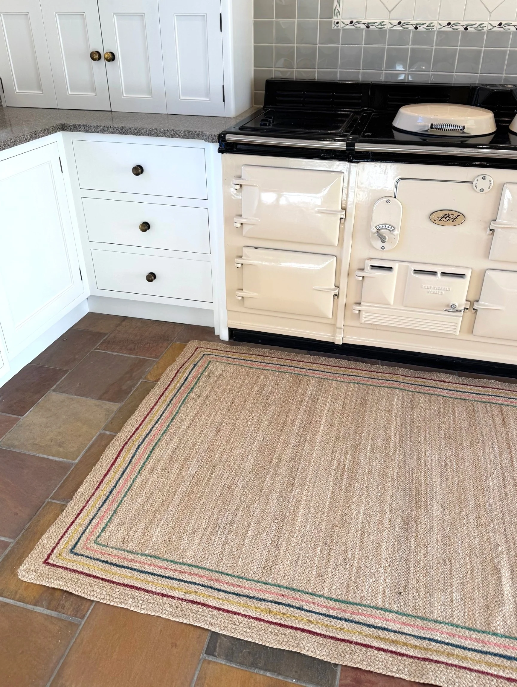 The Braided Rug Company Striped Border Rectangle Jute Rug - Image 3