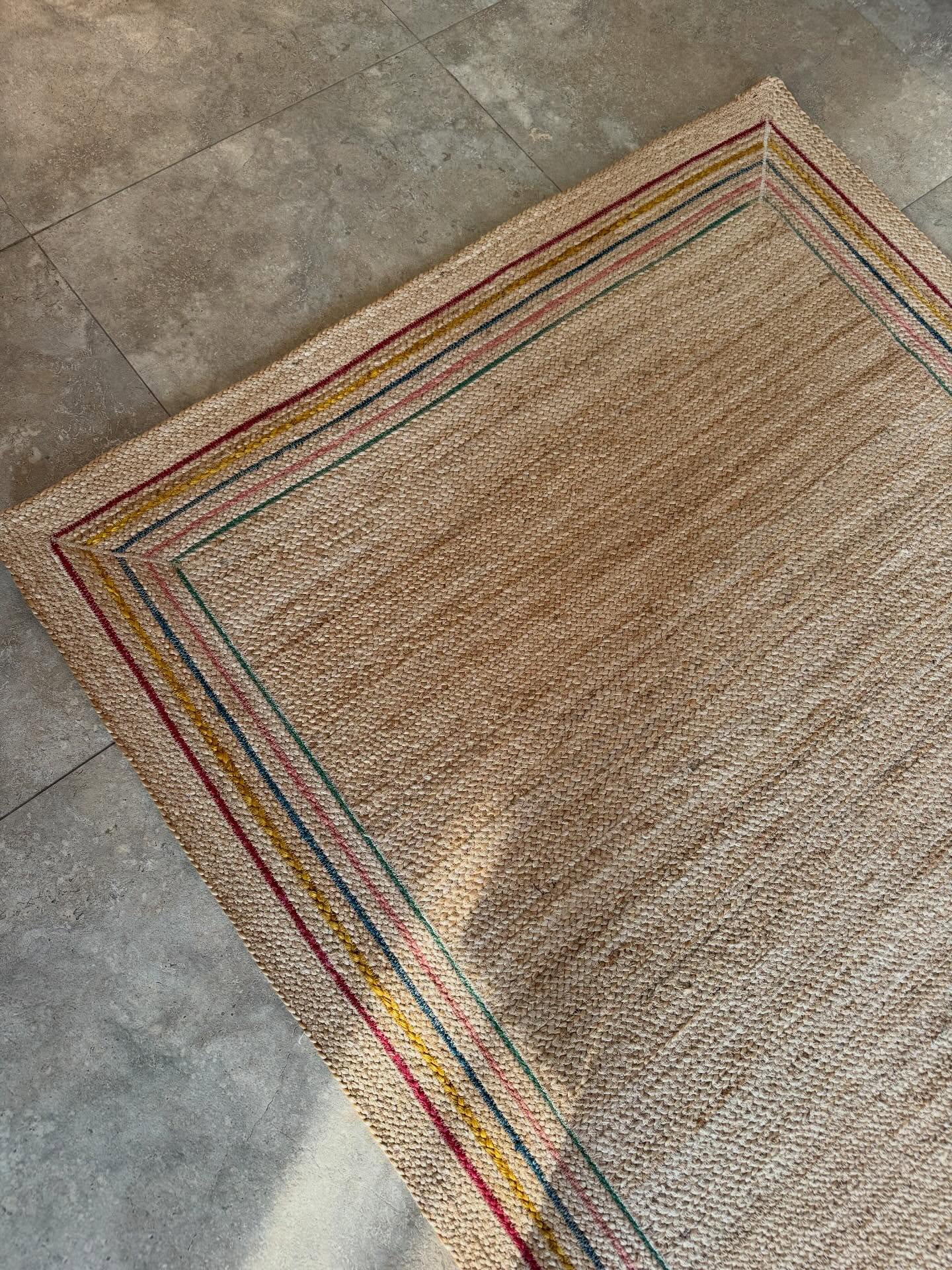 The Braided Rug Company Striped Border Rectangle Jute Rug - Image 4