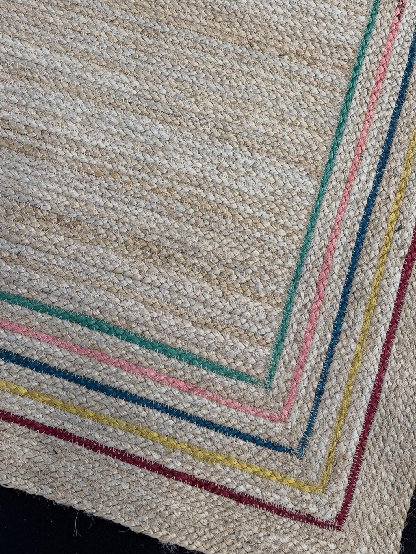 The Braided Rug Company Striped Border Rectangle Jute Rug - Image 5