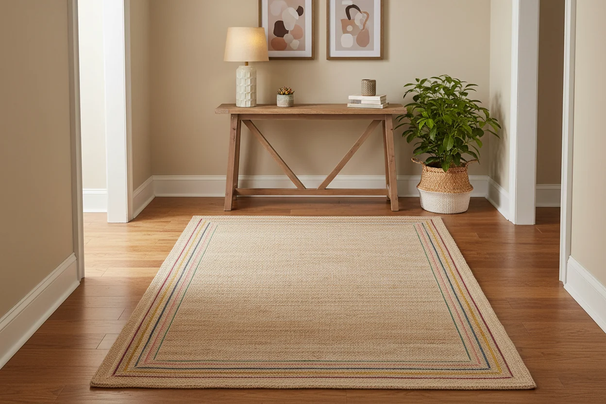 The Braided Rug Company Striped Border Rectangle Jute Rug - Image 6