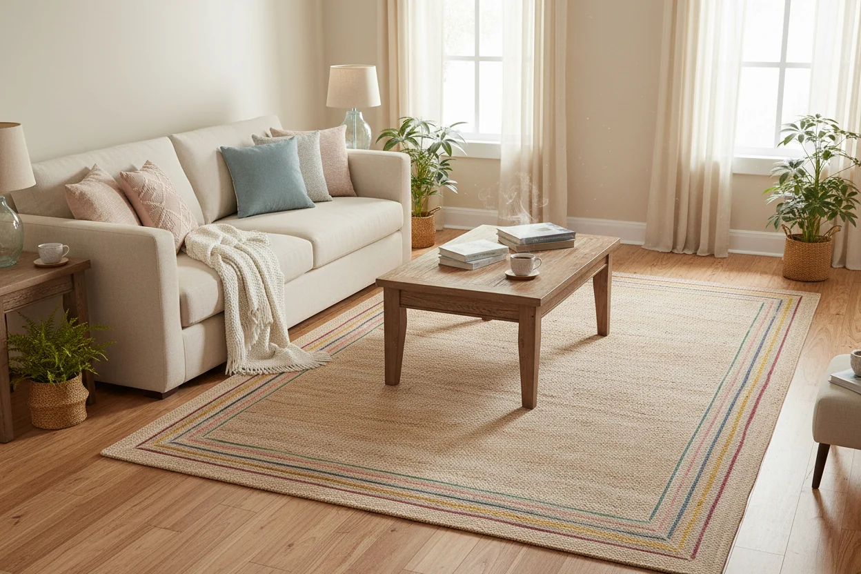 The Braided Rug Company Striped Border Rectangle Jute Rug - Image 7