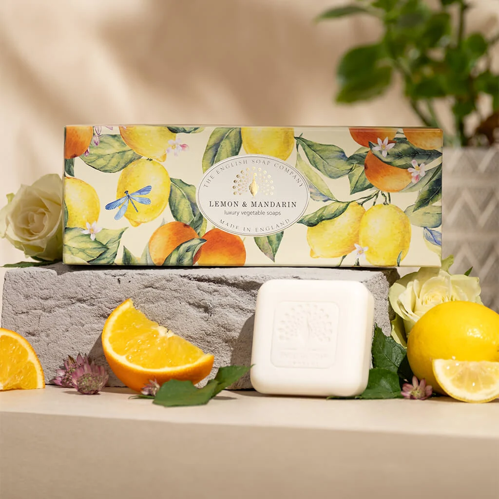 The English Soap Company Heritage Collection, Lemon & Mandarin ( Triple Soap Gift Box ) - Image 4