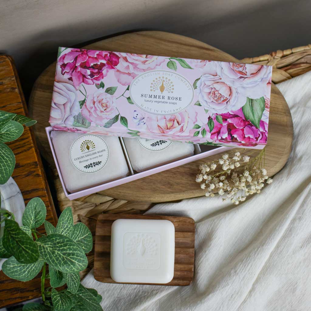 The English Soap Company Heritage Collection, Summer Rose  (Triple Soap Gift Box) - Image 2
