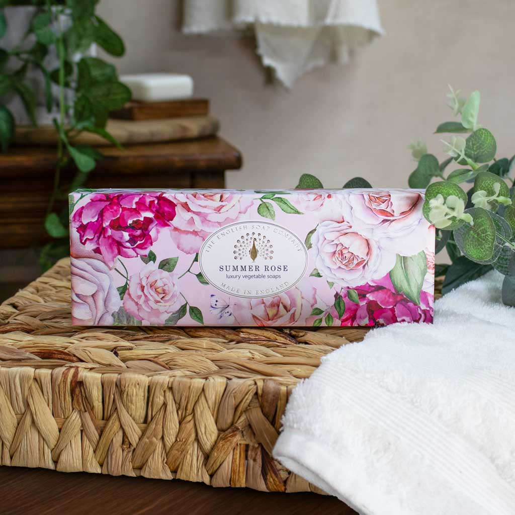 The English Soap Company Heritage Collection, Summer Rose  (Triple Soap Gift Box) - Image 3