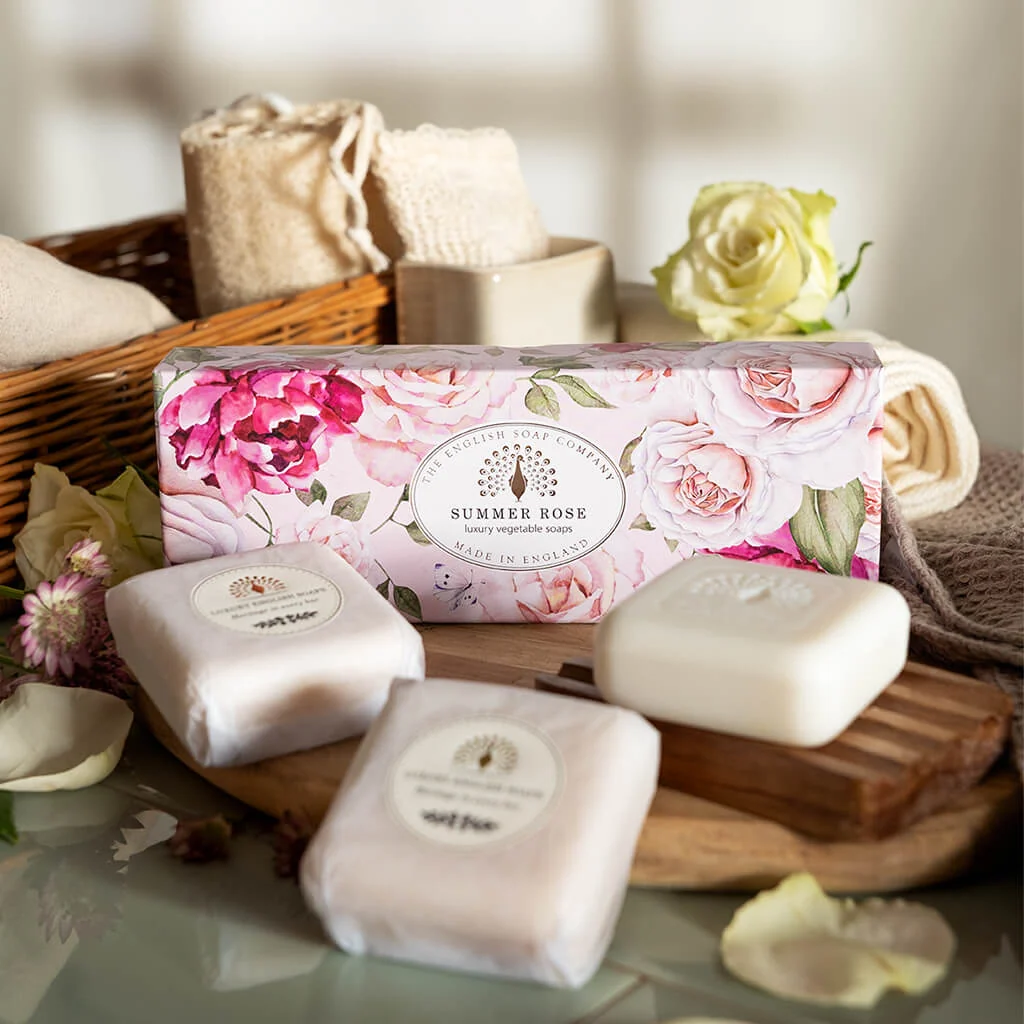 The English Soap Company Heritage Collection, Summer Rose  (Triple Soap Gift Box) - Image 5