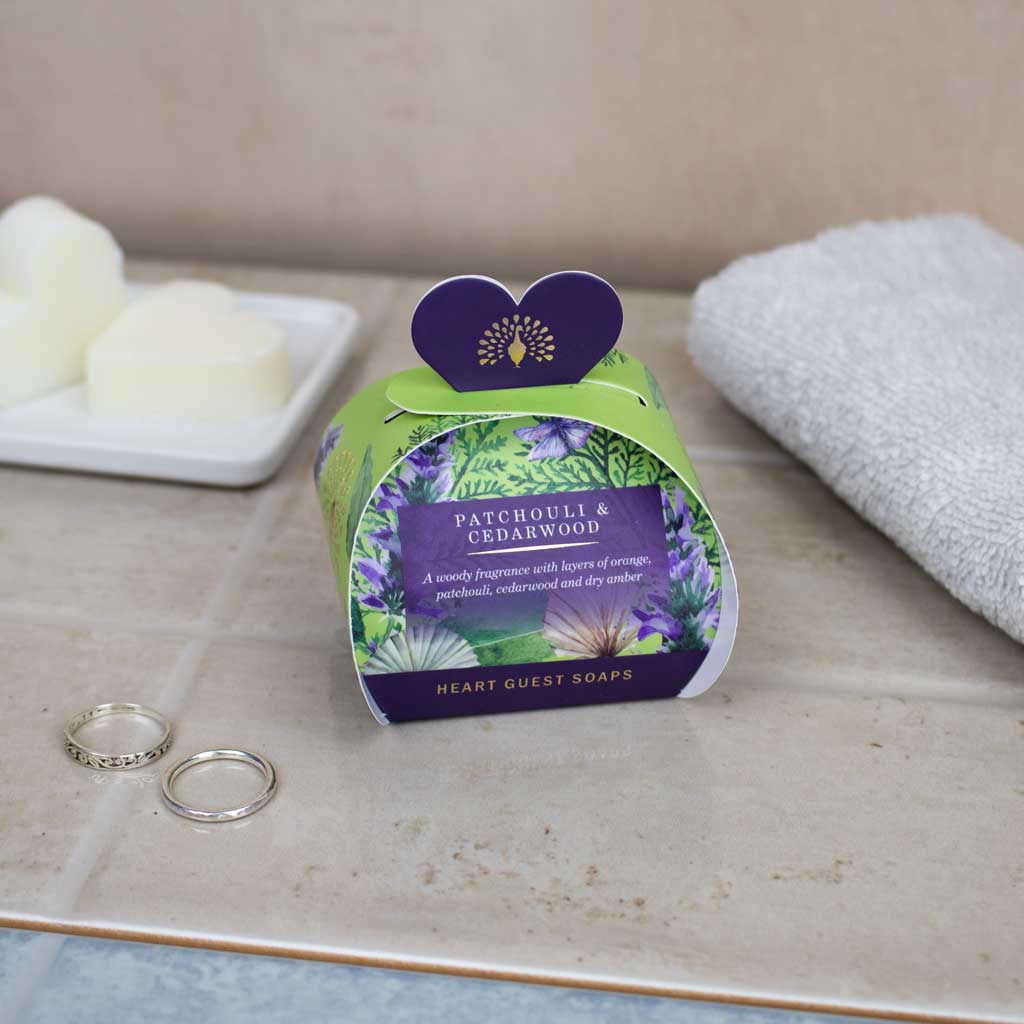 The English Soap Company Signature, Patchouli and Cedarwood Mini Heart Soaps - Image 3
